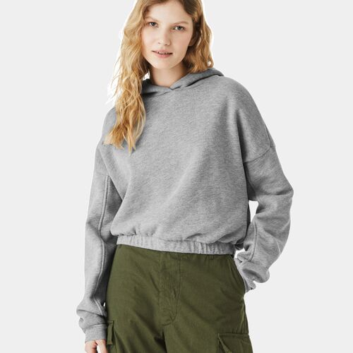 Women's FWD Fashion Sponge Fleece Cinched Bottom Hoodie Sweatshirt Thumbnail