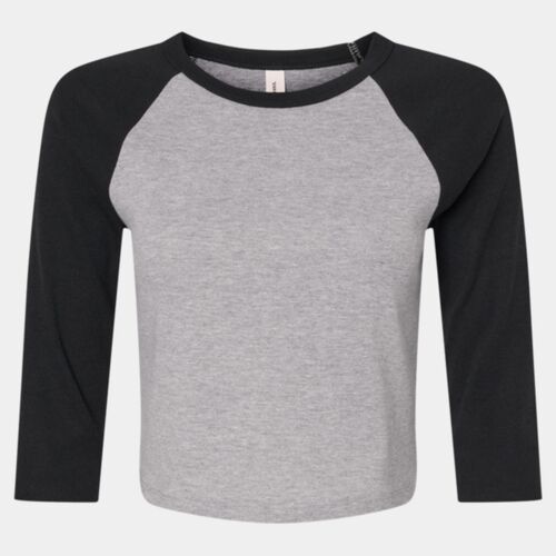 Women's Micro Rib Three-Quarter Raglan Sleeve Baby Tee Thumbnail