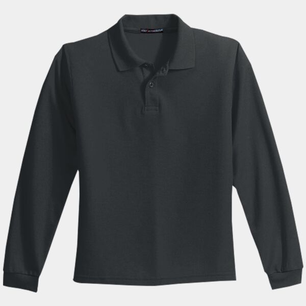 Youth Long Sleeve Silk Touch Polo Thumbnail