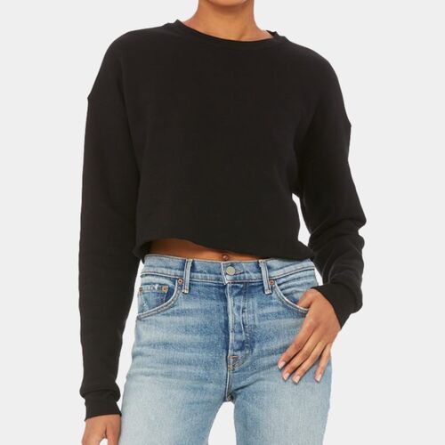 Women's Crop Fleece Crewneck Sweatshirt Thumbnail
